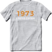 1973 Limited Edition T-Shirt | Goud - Zilver | Grappig Verjaardag en Feest Cadeau Shirt | Dames - Heren - Unisex | Tshirt Kleding Kado | - Licht Grijs - Gemaleerd - S