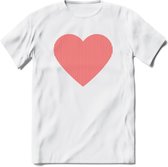 Valentijn Hart T-Shirt | Grappig Valentijnsdag Cadeautje voor Hem en Haar | Dames - Heren - Unisex | Kleding Cadeau | - Wit - 3XL