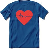 Valentijn Hart T-Shirt | Grappig Valentijnsdag Cadeautje voor Hem en Haar | Dames - Heren - Unisex | Kleding Cadeau | - Donker Blauw - S