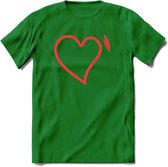 Valentijn Hart T-Shirt | Grappig Valentijnsdag Cadeautje voor Hem en Haar | Dames - Heren - Unisex | Kleding Cadeau | - Donker Groen - M