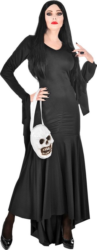 Widmann - Gotisch Kostuum - Lang Zwart Fladderend Morticia Addams Family -  Vrouw -... | bol