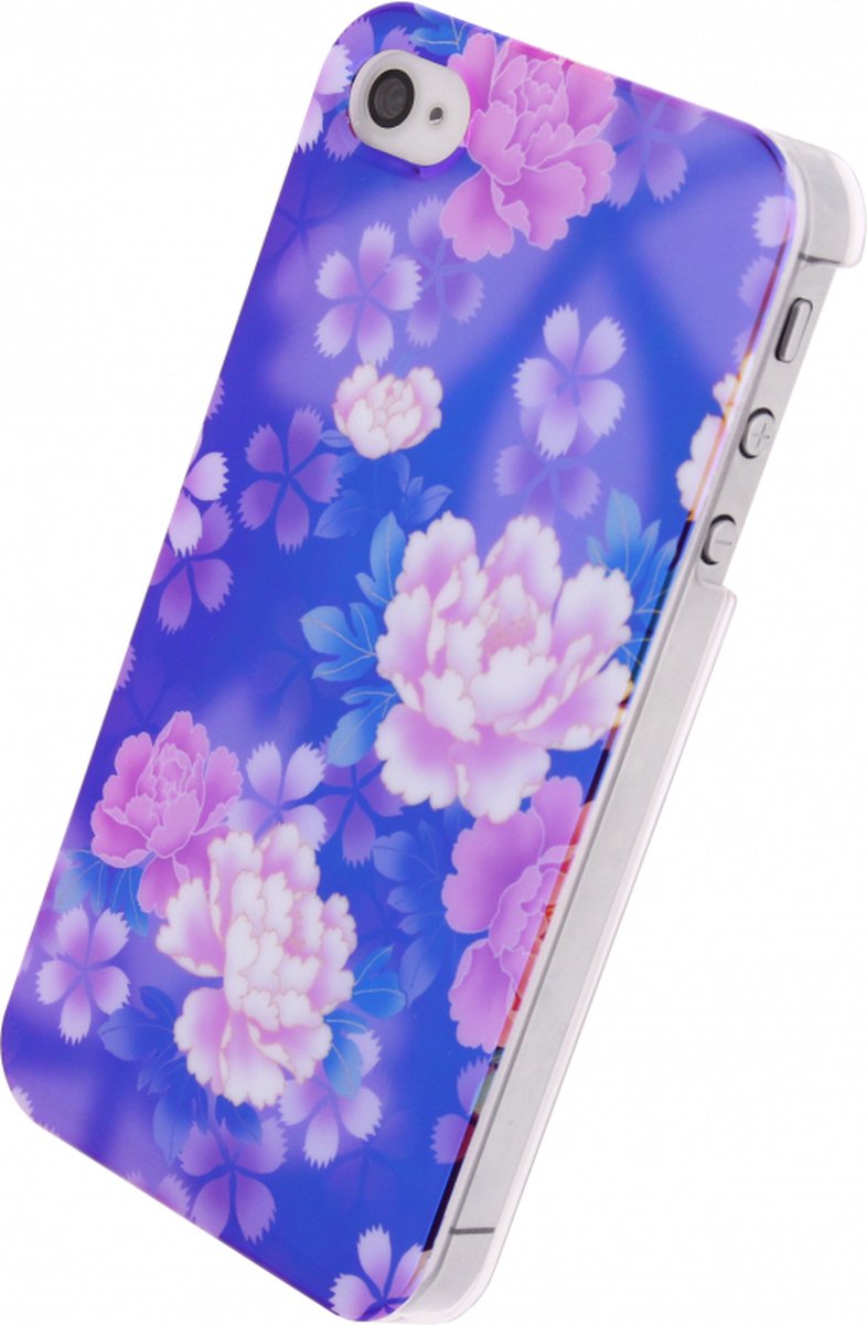 Apple iPhone 4/4s Hoesje - Xccess - Oil Serie - Hard Kunststof Backcover - Purple Flower - Hoesje Geschikt Voor Apple iPhone 4/4s