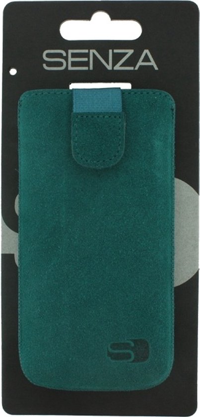 Étui à glissière Senza en daim vert Coral taille XL