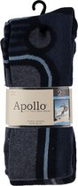 Apollo - Skisokken - Skisokken heren - Maat 41/46 - Multi Blauw - Skisokken dames - Unisex - Skisokken van volledig badstof - Skisokken maat 43 46