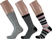 Fashion dames sokken stripes assorti kleuren (2 x 3 paar) 35/42