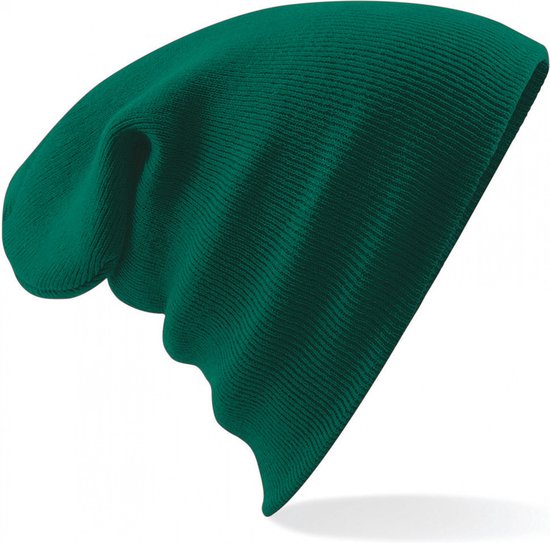 Bonnet / bonnet d'hiver de base Beechfield acrylique vert foncé pour adulte - Winter Essentials / Accessories