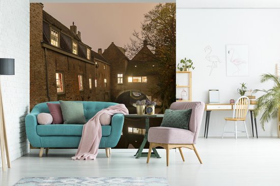 Papier peint - Papier peint photo Canaux historiques dans la ville néerlandaise de Den Bosch - Largeur 240 cm x hauteur 240 cm