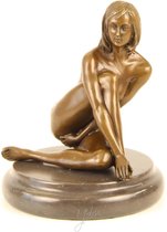 Bronzen Beeld Vrouwelijk Naakt 14x14x17 cm