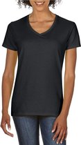 Basic V-hals t-shirt zwart voor dames - Casual shirts - Dameskleding t-shirt zwart 2XL (44/56)