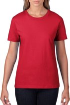 Basic ronde hals t-shirt rood voor dames - Casual shirts - Dameskleding t-shirt rood XL (42/54)