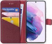 My Style Telefoonhoesje geschikt voor Samsung Galaxy S21 Hoesje | My Style Flex Wallet Bookcase Portemonnee | Pasjeshouder voor 3 Pasjes | Telefoonhoesje voor Pinpas / OV Kaart / Rijbewijs - Bordeaux | Bordeaux rood