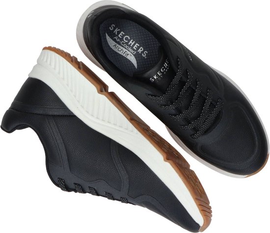 Skechers Arch Fit S-Miles- Mile Makers Dames Sneakers - Black/White - Maat  37 | bol.com