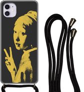 Coque avec cordon iPhone 11 - Vermeer - Art - Jaune - Siliconen - Bandoulière - Coque arrière avec cordon - Coque pour téléphone avec cordon - Coque avec corde