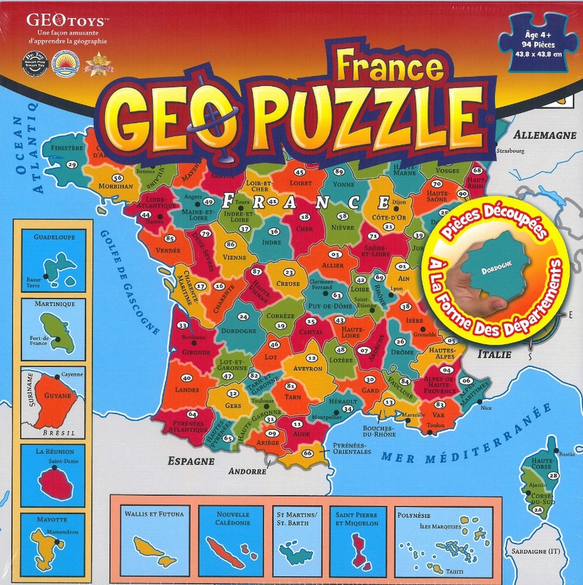 Geotoys .202FR puzzel Vormpuzzel 94 stuk(s) Kaarten