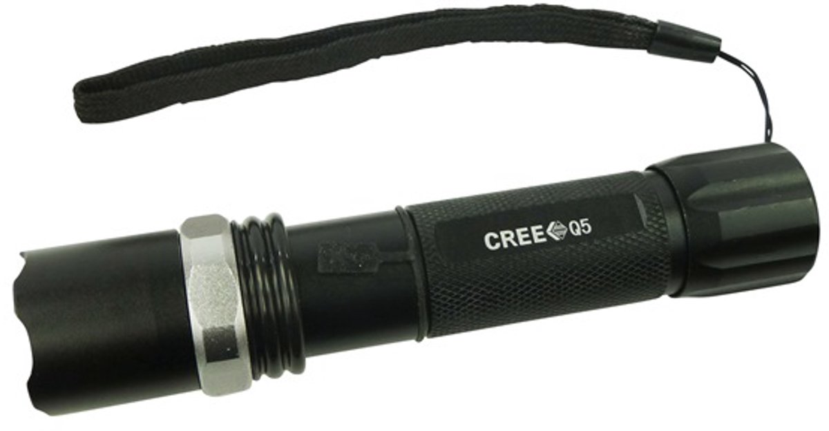 Zaklamp LED zwart Aluminium 15cm zoom