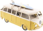 Modelauto Volkswagen Bus Licentie Camper 13*6*7 cm Geel Ijzer Miniatuur VW Bus Miniatuur Auto