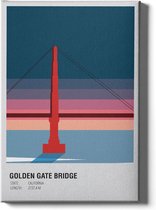 Walljar - Golden Gate Bridge United States - Muurdecoratie - Canvas schilderij