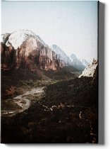 Walljar - Zion National Park - Muurdecoratie - Canvas schilderij