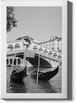 Walljar - Rialto Bridge in Venice '53 - Muurdecoratie - Canvas schilderij