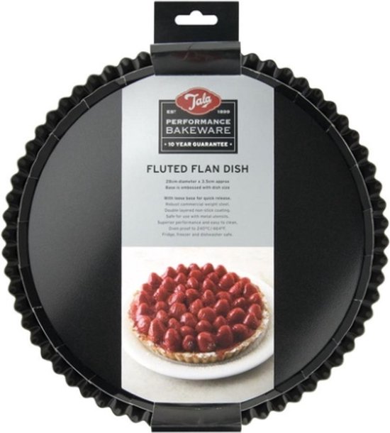 Tala Performance - Geribbelde Bakvorm - 28 x 3,5 cm - Losse Bodem - Non-stick - Ovenbestendig - Tarte Tatin & Quiche