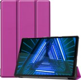 Hoesje Geschikt voor Lenovo Tab M10 FHD Plus 2nd Gen Hoes Case Tablet Hoesje Tri-fold - Hoes Geschikt voor Lenovo Tab M10 FHD Plus (2e Gen) Hoesje Hard Cover Bookcase Hoes - Paars