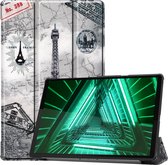 Lenovo Tab M10 FHD Plus Hoes Luxe Book Case Hoesje - Lenovo Tab M10 FHD Plus (2e gen) Hoes Cover (10,3 inch) - Eiffeltoren