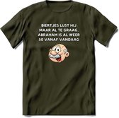 Biertjes lust hij maar al te graag T-Shirt | Grappig Abraham 50 Jaar Verjaardag Kleding Cadeau | Dames – Heren - Leger Groen - XXL