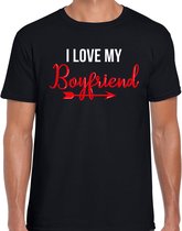 I love my boyfriend t-shirt voor heren - zwart - Valentijn / Valentijnsdag - shirt S