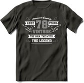 78 Jaar Legend T-Shirt | Zilver - Wit | Grappig Verjaardag en Feest Cadeau | Dames - Heren - Unisex | Kleding Kado | - Donker Grijs - XXL
