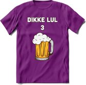 Dikke Lul 3 Bier T-Shirt | Bier Kleding | Feest | Drank | Grappig Verjaardag Cadeau | - Paars - XL