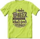 I Make Beer Disappear T-Shirt | Bier Kleding | Feest | Drank | Grappig Verjaardag Cadeau | - Groen - M