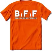 Beer Friends Forever T-Shirt | Bier Kleding | Feest | Drank | Grappig Verjaardag Cadeau | - Oranje - M