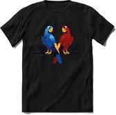 Lovebirds - Valentijn T-Shirt | Grappig Valentijnsdag Cadeautje voor Hem en Haar | Dames - Heren - Unisex | Kleding Cadeau | - Zwart - L