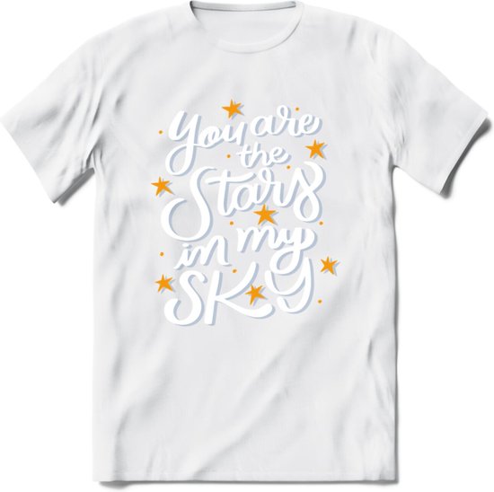 You Are The Stars In My Sky - Valentijn T-Shirt | Grappig Valentijnsdag Cadeautje voor Hem en Haar | Dames - Heren - Unisex | Kleding Cadeau | - Wit - XXL