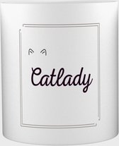 Akyol® Catlady Mok met opdruk | Kat mok | Kattenmok | Kat beker | Beker cadeau | Kat cadeau | katten | kattenliefhebber | Cat | 350 ML inhoud