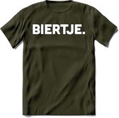 Biertje. T-Shirt | Bier Kleding | Feest | Drank | Grappig Verjaardag Cadeau | - Leger Groen - L