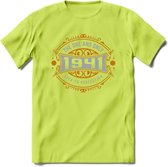 1941 The One And Only T-Shirt | Goud - Zilver | Grappig Verjaardag  En  Feest Cadeau | Dames - Heren | - Groen - 3XL