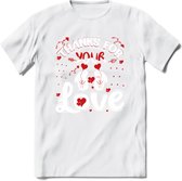 Thanks For Your Love - Valentijn T-Shirt | Grappig Valentijnsdag Cadeautje voor Hem en Haar | Dames - Heren - Unisex | Kleding Cadeau | - Wit - 3XL