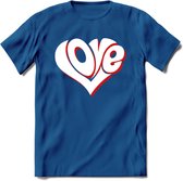 Love - Valentijn T-Shirt | Grappig Valentijnsdag Cadeautje voor Hem en Haar | Dames - Heren - Unisex | Kleding Cadeau | - Donker Blauw - S