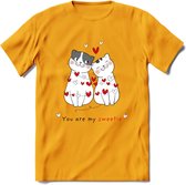 You Are My Sweety - Valentijn T-Shirt | Grappig Valentijnsdag Cadeautje voor Hem en Haar | Dames - Heren - Unisex | Kleding Cadeau | - Geel - XL