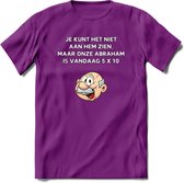 Je kunt het niet aan hem zien T-Shirt | Grappig Abraham 50 Jaar Verjaardag Kleding Cadeau | Dames – Heren - Paars - XXL