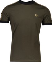 Fred Perry T-shirt Groen Aansluitend - Maat S - Heren - Lente/Zomer Collectie - Katoen