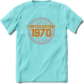 1970 Limited Edition Ring T-Shirt | Zilver - Goud | Grappig Verjaardag en Feest Cadeau Shirt | Dames - Heren - Unisex | Tshirt Kleding Kado | - Licht Blauw - M