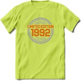 1992 Limited Edition Ring T-Shirt | Zilver - Goud | Grappig Verjaardag en Feest Cadeau Shirt | Dames - Heren - Unisex | Tshirt Kleding Kado | - Groen - XL
