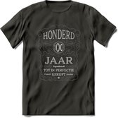 100 Jaar Legendarisch Gerijpt T-Shirt | Donkergrijs - Grijs | Grappig Verjaardag en Feest Cadeau Shirt | Dames - Heren - Unisex | Tshirt Kleding Kado | - Donker Grijs - 3XL