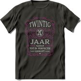 20 Jaar Legendarisch Gerijpt T-Shirt | Roze - Grijs | Grappig Verjaardag en Feest Cadeau Shirt | Dames - Heren - Unisex | Tshirt Kleding Kado | - Donker Grijs - 3XL