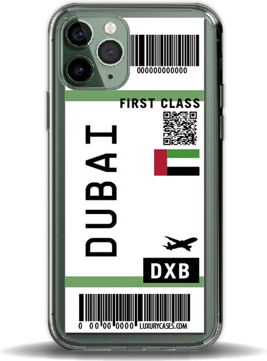 iPhone 11 case vliegticket Dubai - Transparant - hoesje - iPhone 11