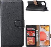 LuxeBass Hoesje geschikt voor Samsung Galaxy A12 - Bookcase Zwart - portemonnee hoesje - telefoonhoes - gsm hoes - telefoonhoesjes