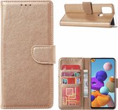 LuxeBass Hoesje geschikt voor Huawei P Smart Z - Bookcase Goud - portemonnee hoesje - telefoonhoes - gsm hoes - telefoonhoesjes