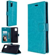 LuxeBass Hoesje geschikt voor Samsung Galaxy A41 hoesje book case turquoise - telefoonhoes - gsm hoes - telefoonhoesjes